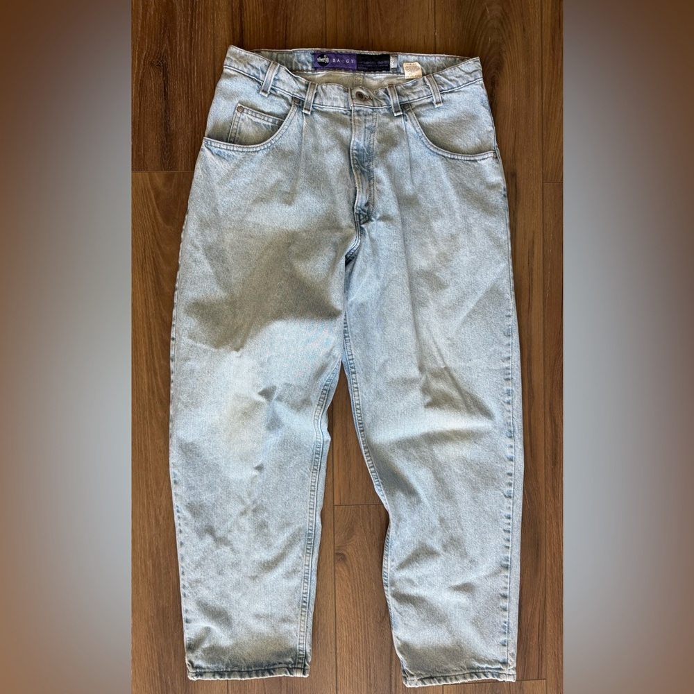 Vintage Levis SilverTab Jeans Mens Baggy Pleated Skater Street Wide 34x30